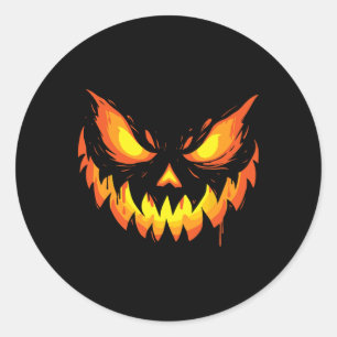 Jack o lantern Scary Carved Pumpkin Ansikte Hallow Runt Klistermärke