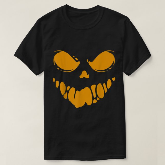 Jack o lantern Scary Carved Pumpkin Ansikte Hallow T Shirt (Design framsida)