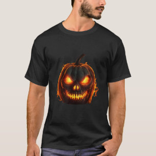 Jack o lantern Scary Carved Pumpkin Ansikte Hallow T Shirt