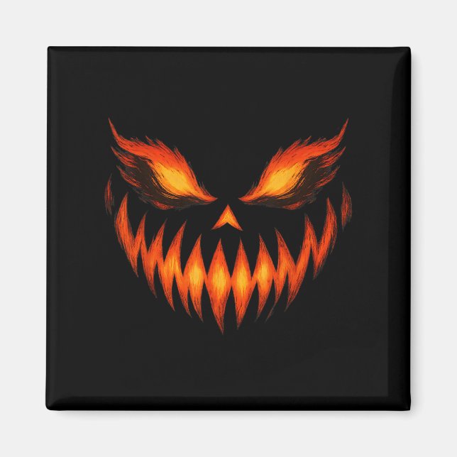 Jack o lantern Scary Pumpkin Ansikte Halloween Cos Magnet (Framsidan)