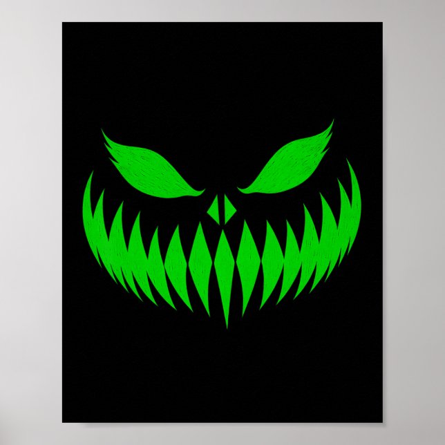Jack o lantern Scary Pumpkin Ansikte Halloween Cos Poster (Framsidan)