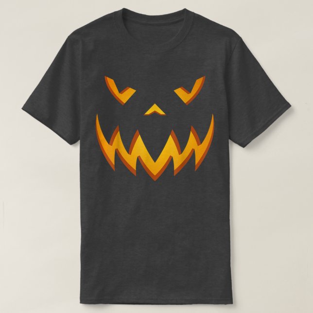 Jack o lantern Scary Pumpkin Ansikte Halloween T Shirt (Design framsida)