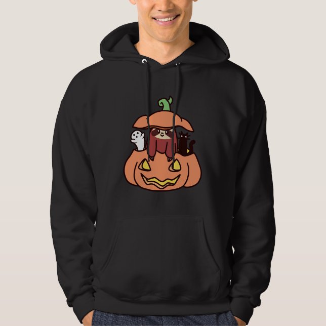 Jack o lantern Sloth Hoodie (Framsida)