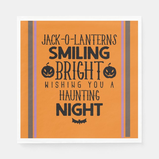 Jack o lantern Smiling Bright, Halloween Pappersservett (Framsidan)