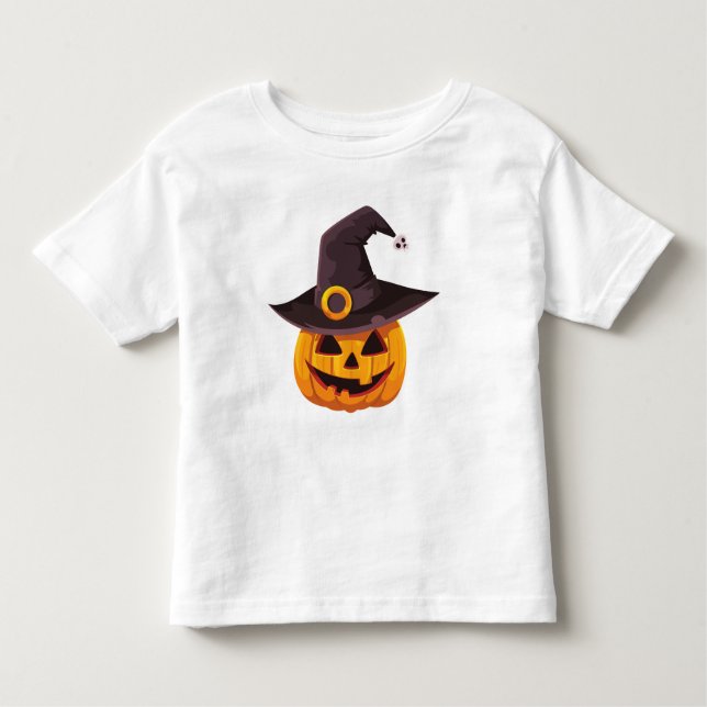 Jack-O-Lantern som visar ett Witches Hat T Shirt (Framsida)