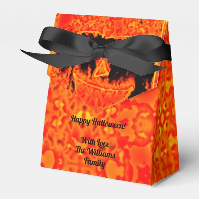 Jack-O'-Lantern söt kardad pumpa Halloween Presentaskar (Framsidan Sidan)