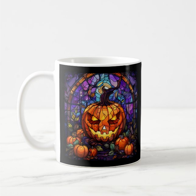 Jack-o'-Lantern: Spooky Elegance Kaffemugg (Vänster)