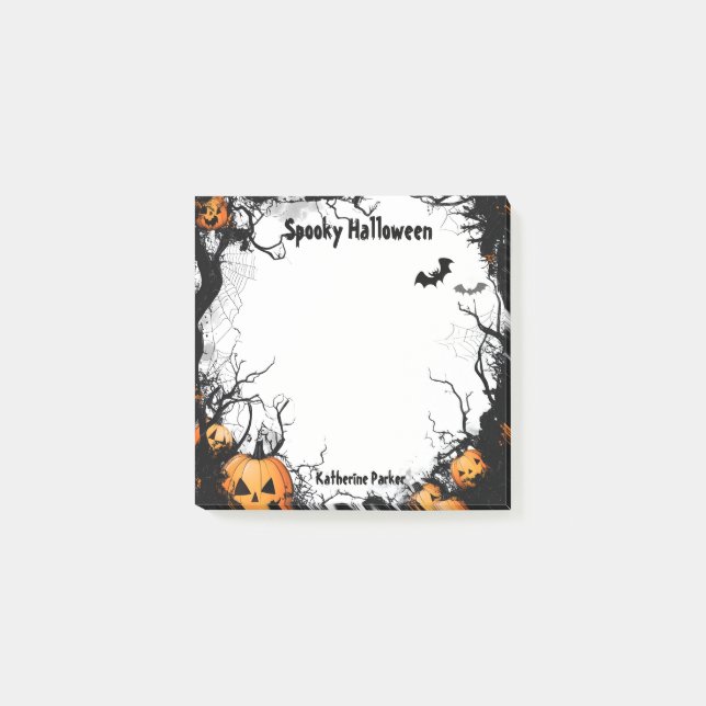 Jack o lantern Spooky Halloween Post-it Block (Framsida)