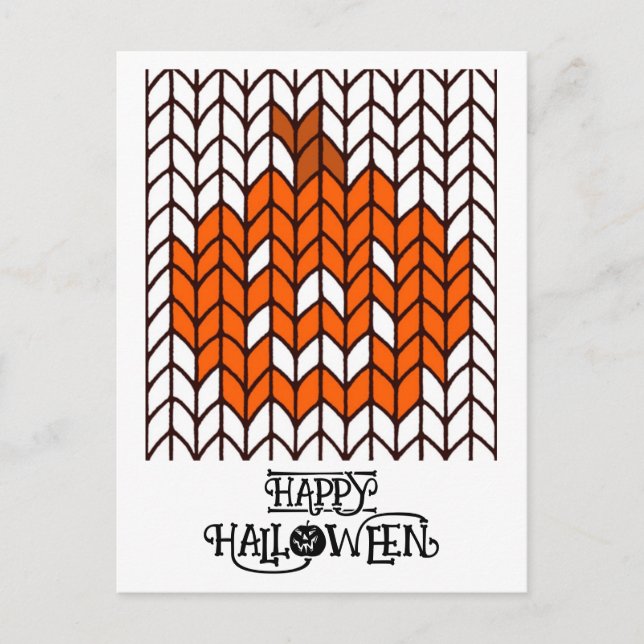 JACK-O-LANTERN STICKAD Halloween vykort (Framsida)