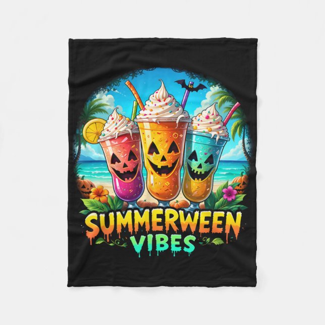Jack-o-lantern Summerween Vibes Skeleton Summer Wa Fleecefilt (Framsidan)