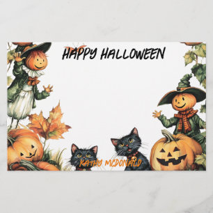 Jack o lantern, Svarta katter och Fågelskrämma Brevpapper