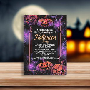 Jack-O-Lantern Swirl Halloween fest Inbjudningar
