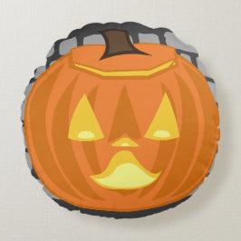 Jack-o’-lantern throw pillow rund kudde