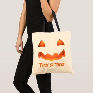 Jack-o-lantern Tote Bag Halloween Pumpkin Bag Tygkasse