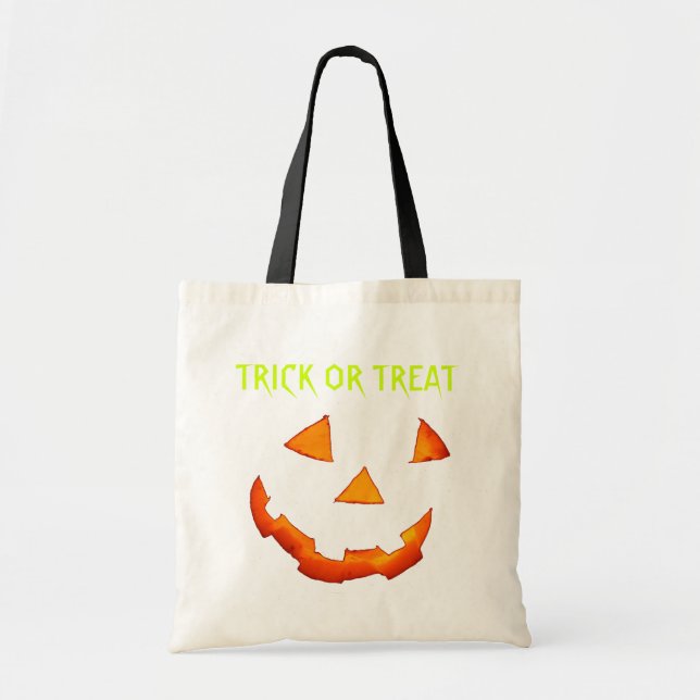 Jack-o'-Lantern Trick-or-Treat-säck Tygkasse (Framsidan)
