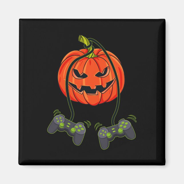 Jack o lantern videospelarstyrenheter Halloween B Magnet (Framsidan)