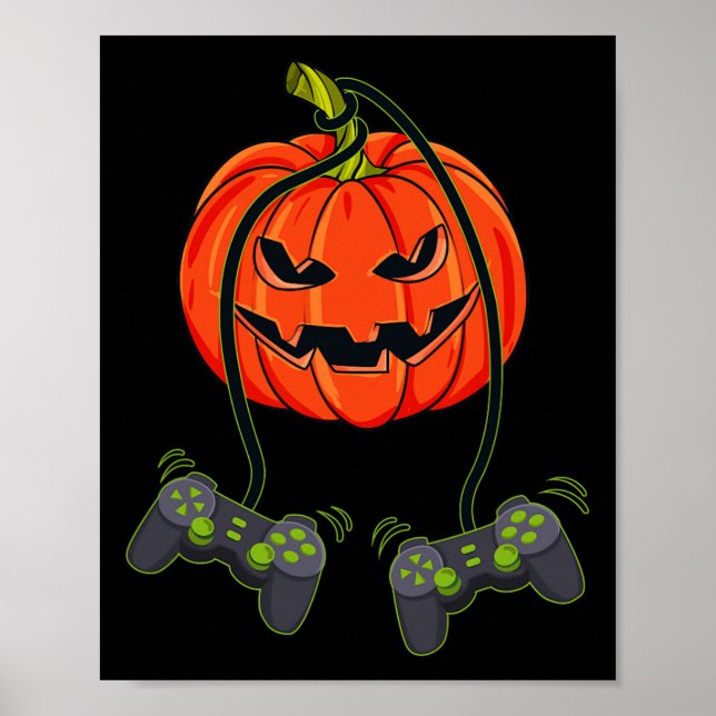 Jack o lantern videospelarstyrenheter Halloween B Poster (Framsidan)