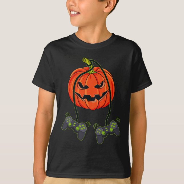 Jack o lantern videospelarstyrenheter Halloween B T Shirt (Framsida)