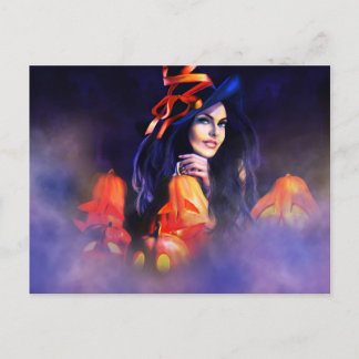 Jack-O-Lantern Witch Vykort