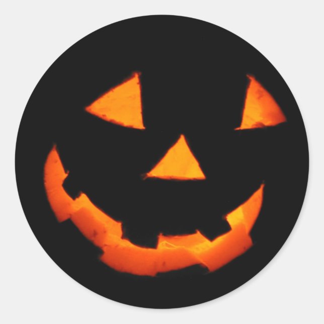 Jack-o'-Lanternklistermärken Runt Klistermärke (Framsida)
