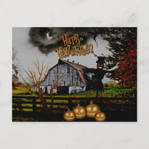 *~* Jack-o-Lanternor - Fågelskrämma-HALLOWEEN Vykort
