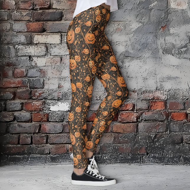 Jack-o-Lanternor på vinhalloween Leggings (Jack-o-Lanterns on the Vine Halloween Leggings)
