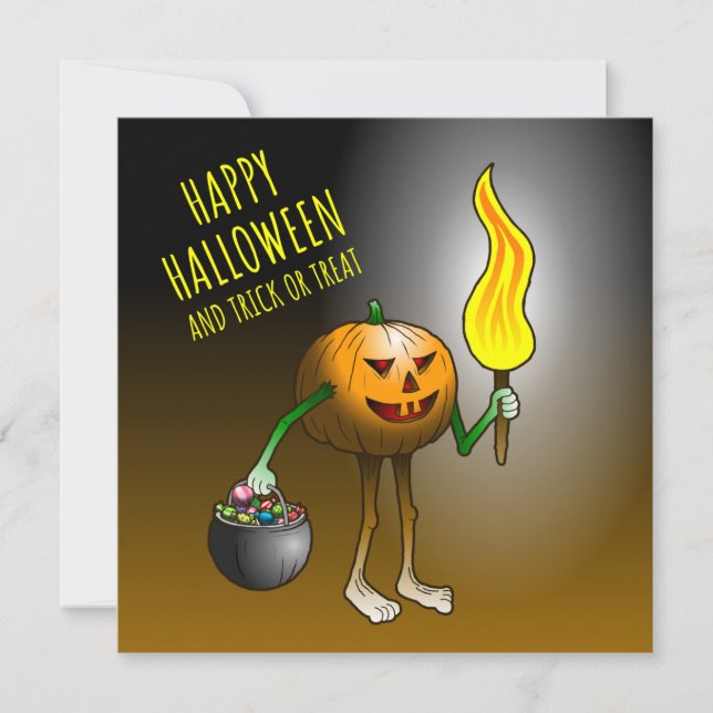 Jack-o-lanterns bus eller godis kort (Framsida)