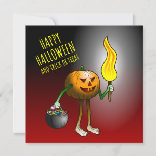 Jack-o-lanterns bus eller godis kort
