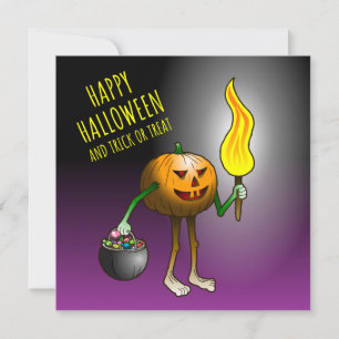 Jack-o-lanterns bus eller godis kort