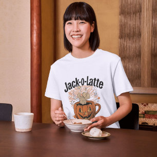 Jack-o-latte Funny Halloween Coffee Pun T Shirt