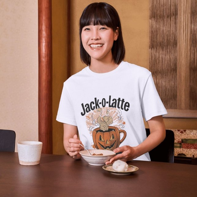 Jack-o-latte Funny Halloween Coffee Pun T Shirt (Skapare uppladdad)
