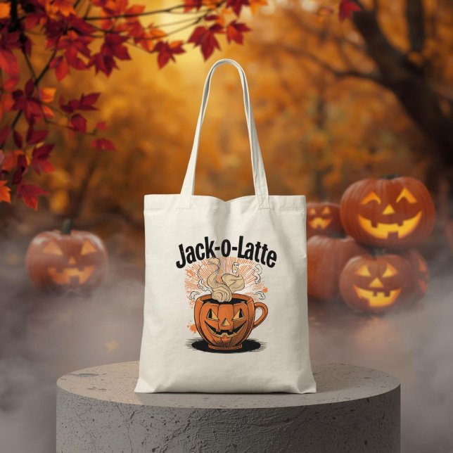 Jack-o-latte Funny Halloween Coffee Pun Tygkasse (Skapare uppladdad)
