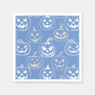 Jack-o-lyktor Mönster.White L blue BG Pappersservett