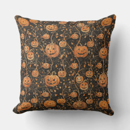 Jack-o-lyktor på vinet kudde
