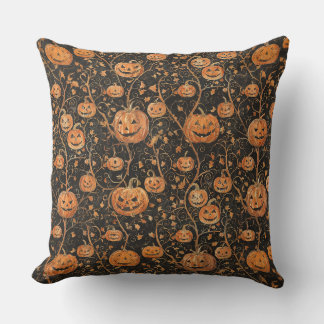 Jack-o-lyktor på vinet kudde