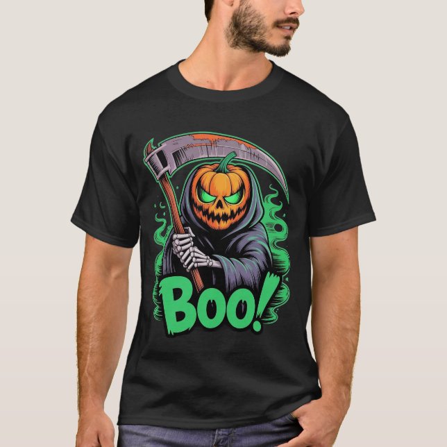 Jack-O-Reaper Halloween T Shirt (Framsida)