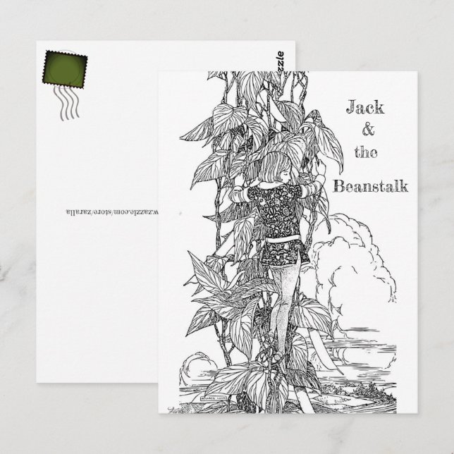 Jack och Beanstalk Fairytales Paintable© Vykort (Fram/baksida)