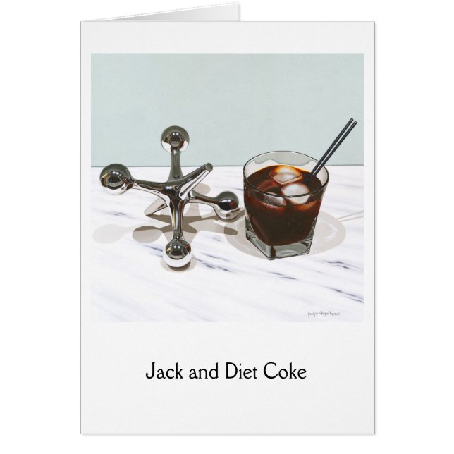 Jack- och dietkoks-, semikolonanteckningskort hälsningskort (Framsidan)