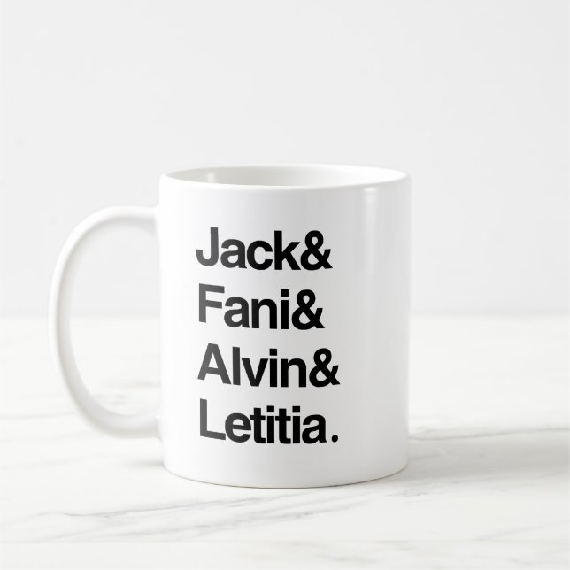 Jack och Fani och Alvin och Letitia Kaffemugg (Vänster)