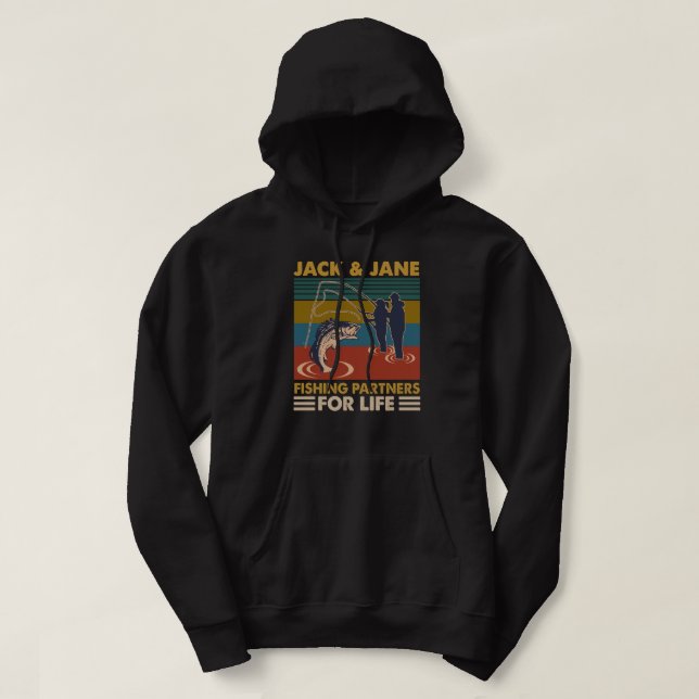 Jack och Jane Fishing Shirt Hoodie (Design framsida)