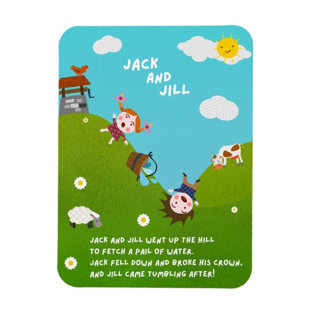 Jack och Jill Barnramsa Magnet (Vertikal)
