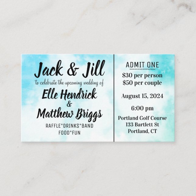 Jack och Jill Biljett (Framsida)
