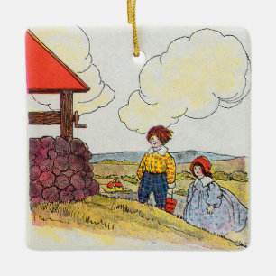 Jack och Jill gick upp i backe Nursery Rhyme Julgransprydnad Keramik