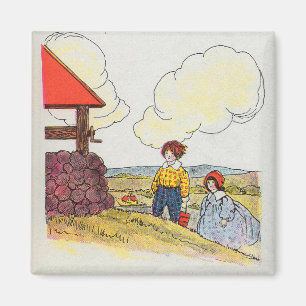 Jack och Jill gick upp i backe Nursery Rhyme Magnet