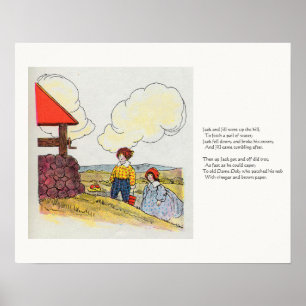 Jack och Jill gick upp i backe Nursery Rhyme Poster