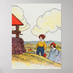 Jack och Jill gick upp i backe Nursery Rhyme Poster
