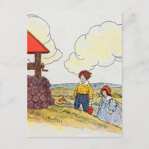 Jack och Jill gick upp i backe Nursery Rhyme Vykort