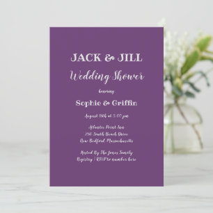 Jack och Jill lila brud shower för par inbjudan