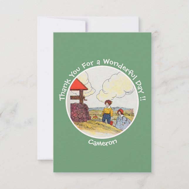 Jack och Jill Mor Gåse Födelsedagsfest Artiklar Tack Kort (Framsida)