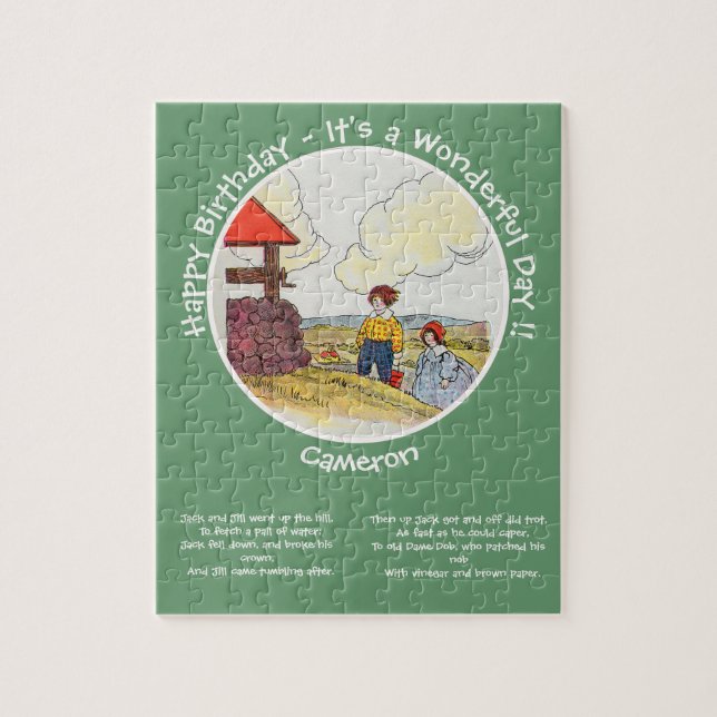 Jack och Jill Mor Goose Födelsedagsfest Items Pussel (Vertikal)